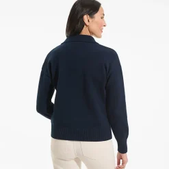 Lands' End x Lulu Guinness Drifter Feinstrick-Polopullover für Damen