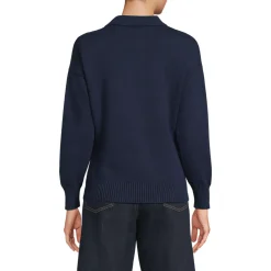 Lands' End x Lulu Guinness Drifter Feinstrick-Polopullover für Damen