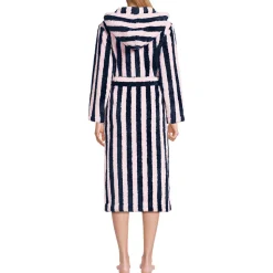 Lands' End x Lulu Guinness Fleece-Bademantel mit Streifen