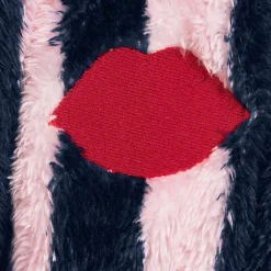 Lands' End x Lulu Guinness Fleece-Bademantel mit Streifen
