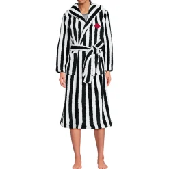 Lands' End x Lulu Guinness Fleece-Bademantel mit Streifen
