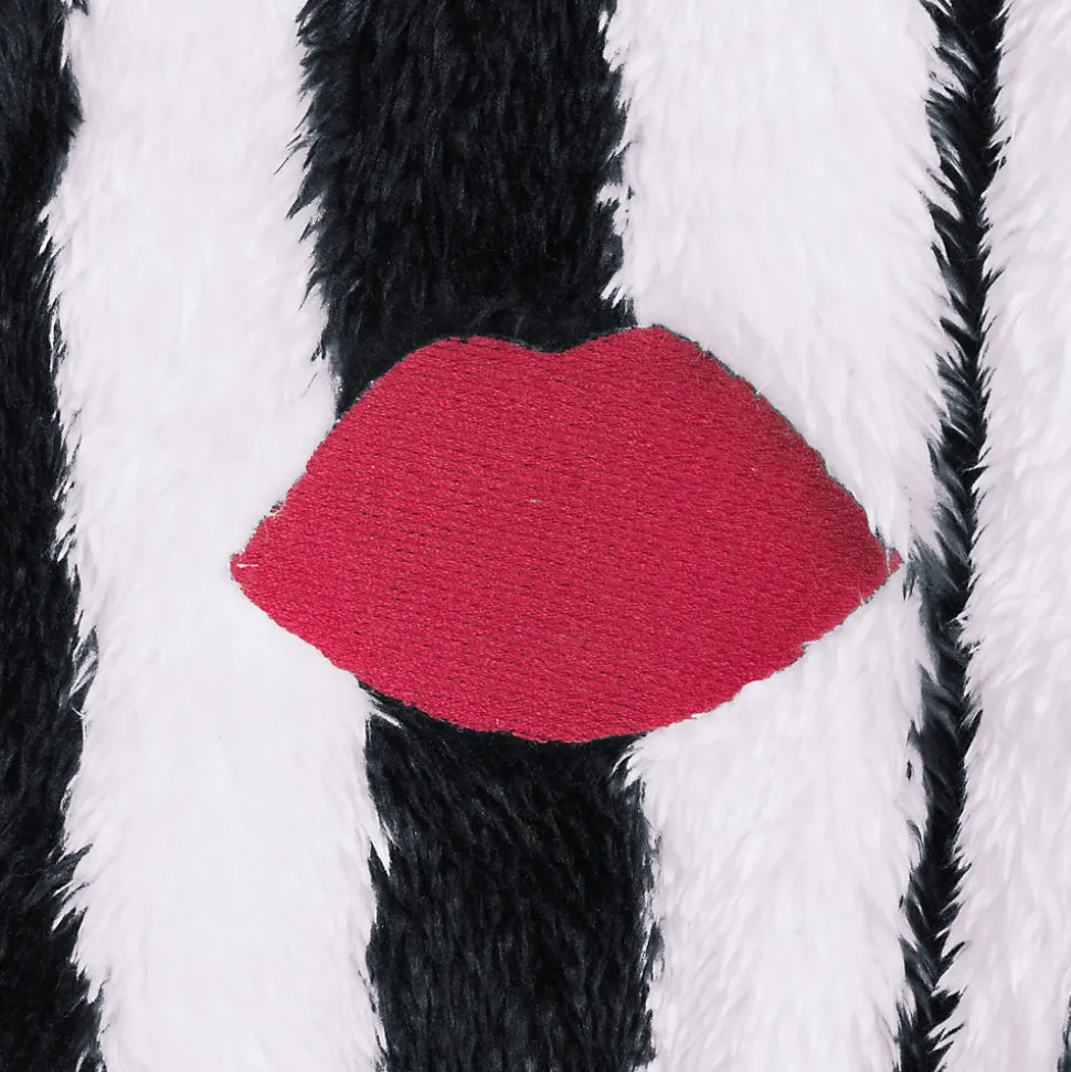 Lands' End x Lulu Guinness Fleece-Bademantel mit Streifen