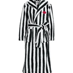 Lands' End x Lulu Guinness Fleece-Bademantel mit Streifen