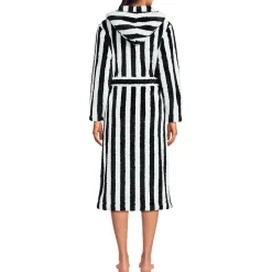 Lands' End x Lulu Guinness Fleece-Bademantel mit Streifen