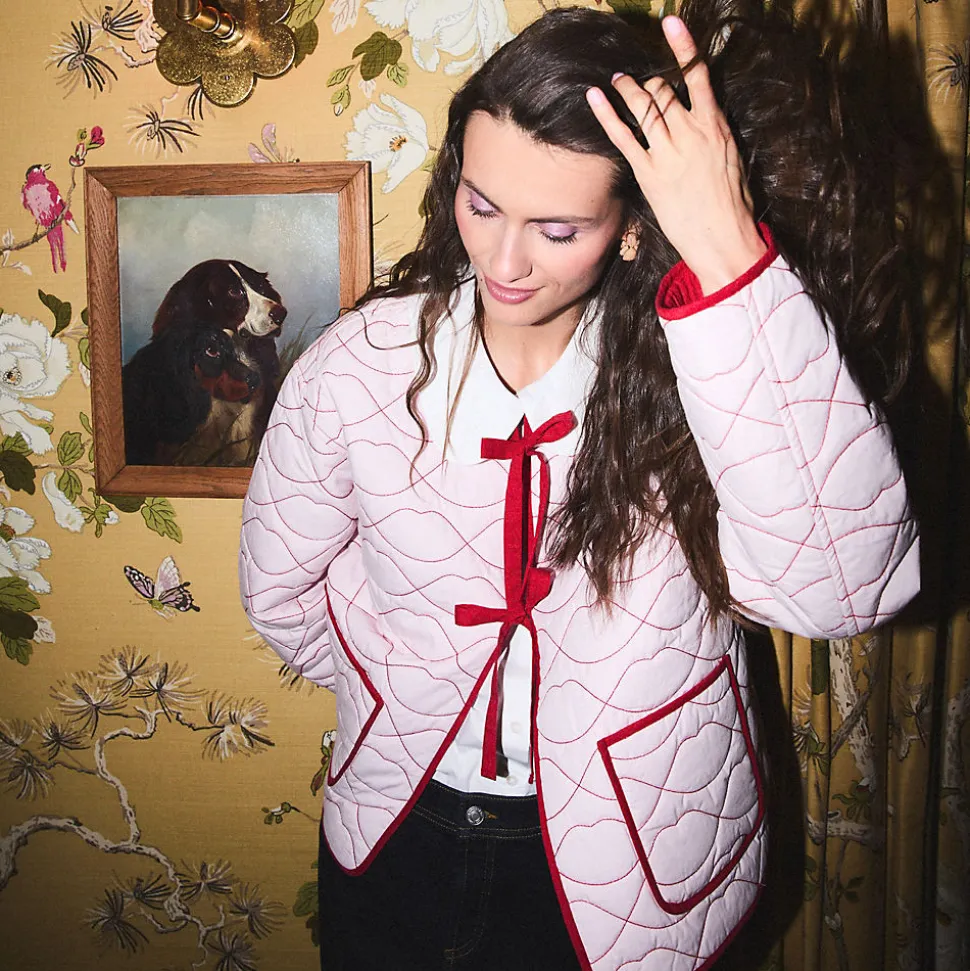 Lands' End x Lulu Guinness Lips Steppjacke für Damen