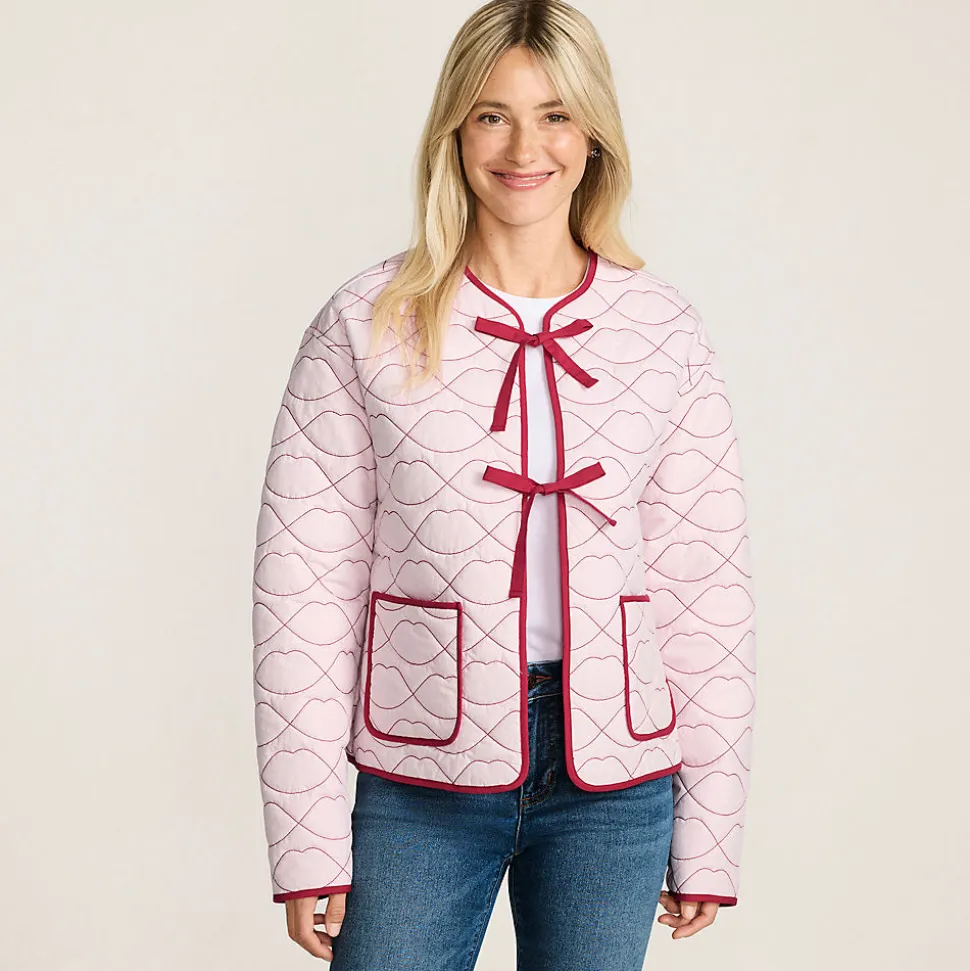 Lands' End x Lulu Guinness Lips Steppjacke für Damen