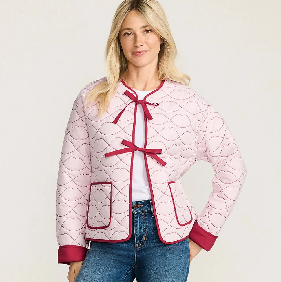 Lands' End x Lulu Guinness Lips Steppjacke für Damen