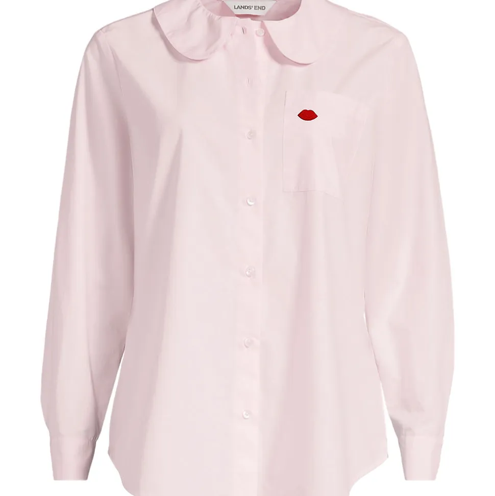 Lands' End x Lulu Guinness Lips Baumwollbluse für Damen