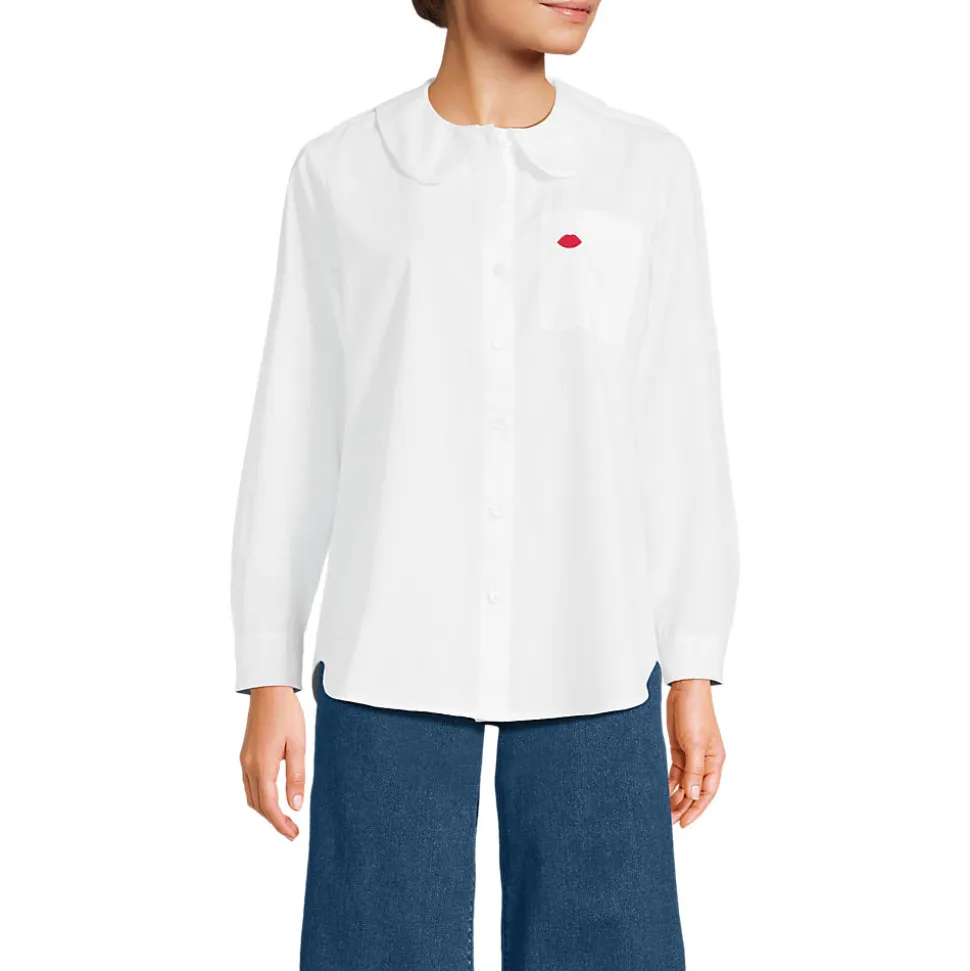 Lands' End x Lulu Guinness Lips Baumwollbluse für Damen