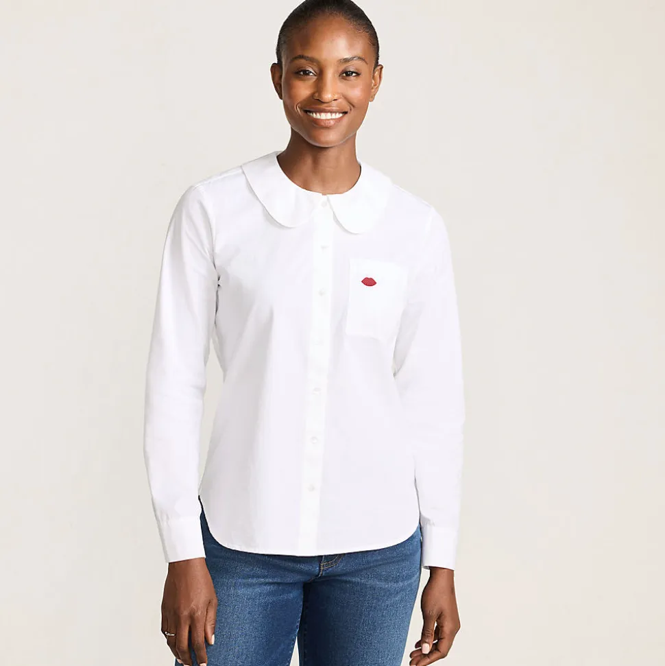 Lands' End x Lulu Guinness Lips Baumwollbluse für Damen