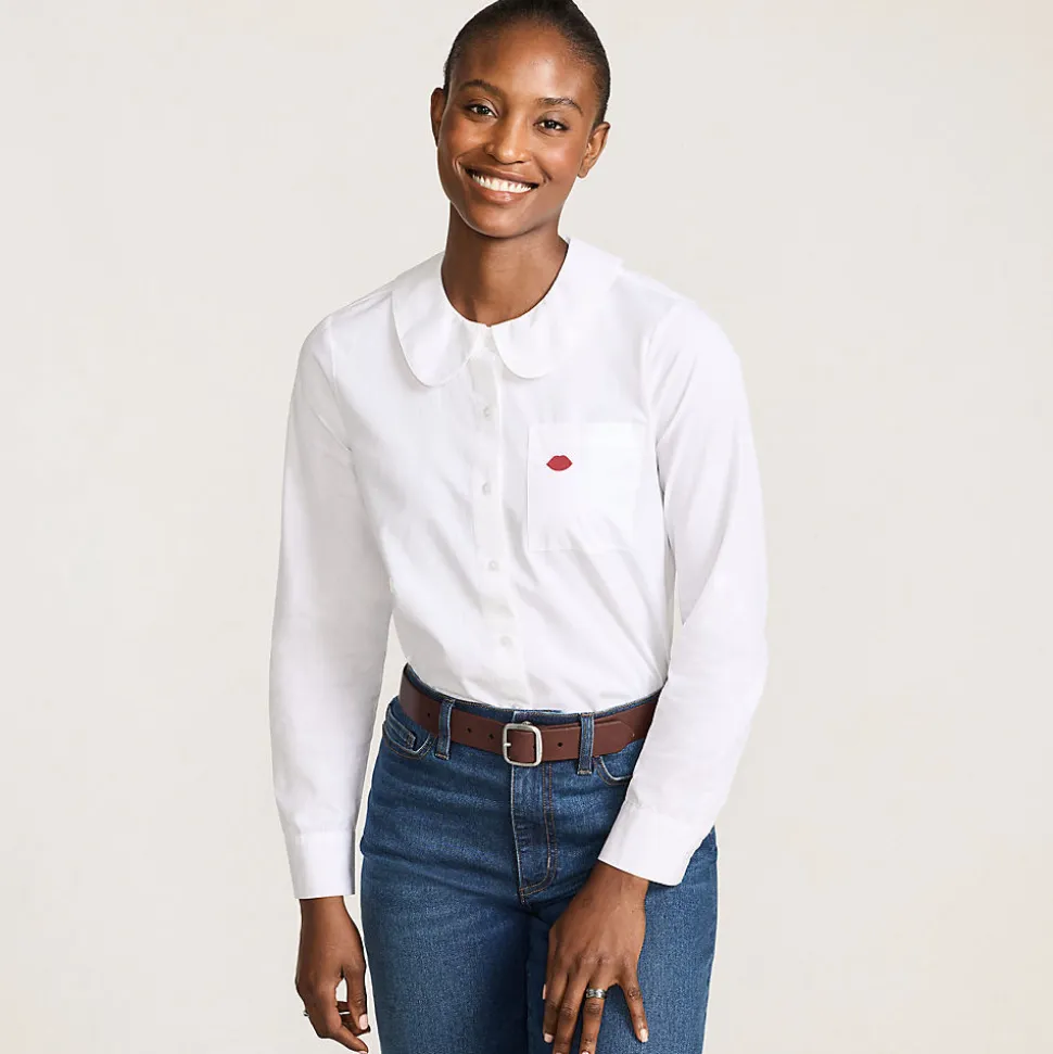 Lands' End x Lulu Guinness Lips Baumwollbluse für Damen