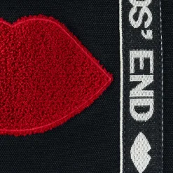 Lands' End x Lulu Guinness mittelgroße bestickte Canvastasche