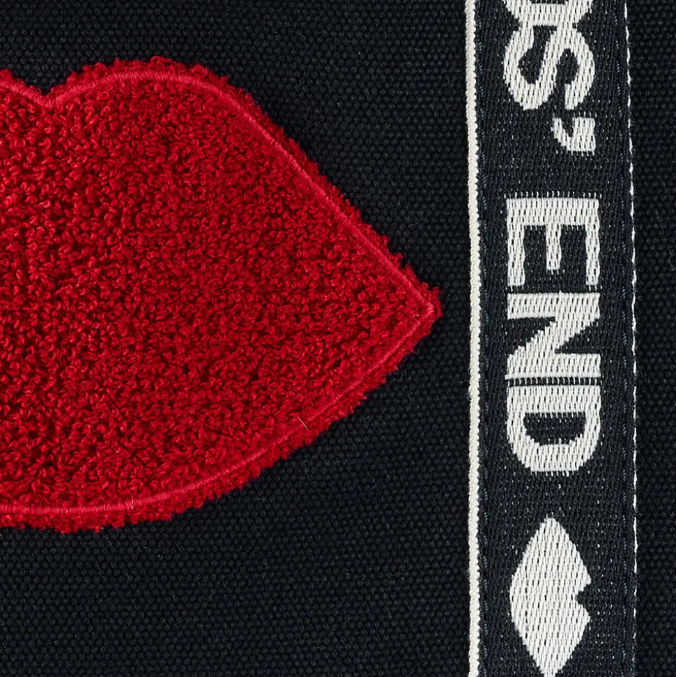 Lands' End x Lulu Guinness mittelgroße bestickte Canvastasche
