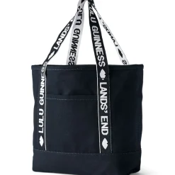 Lands' End x Lulu Guinness mittelgroße bestickte Canvastasche