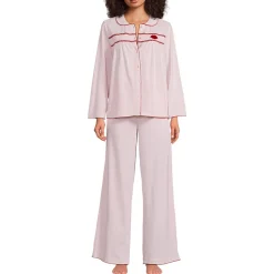Lands' End x Lulu Guinness Pyjama-Set mit Smok-Details