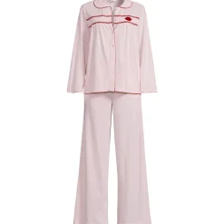 Lands' End x Lulu Guinness Pyjama-Set mit Smok-Details