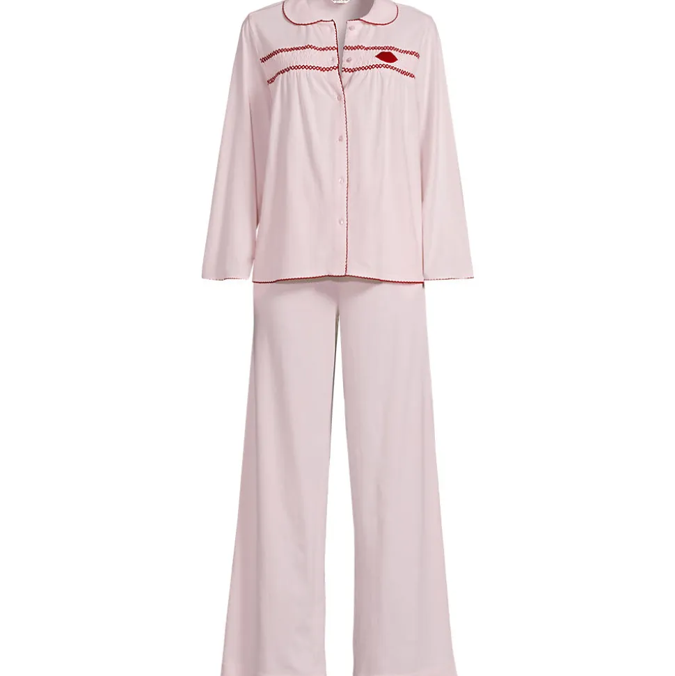 Lands' End x Lulu Guinness Pyjama-Set mit Smok-Details