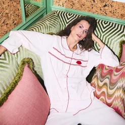 Lands' End x Lulu Guinness Pyjama-Set mit Smok-Details
