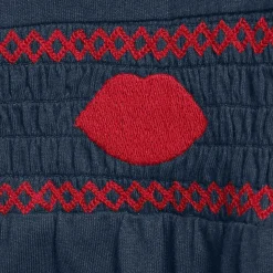 Lands' End x Lulu Guinness Pyjama-Set mit Smok-Details