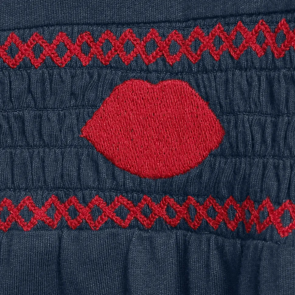 Lands' End x Lulu Guinness Pyjama-Set mit Smok-Details