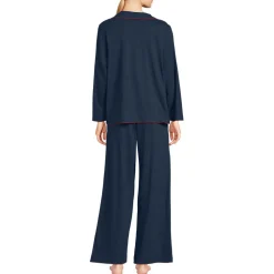Lands' End x Lulu Guinness Pyjama-Set mit Smok-Details