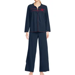 Lands' End x Lulu Guinness Pyjama-Set mit Smok-Details