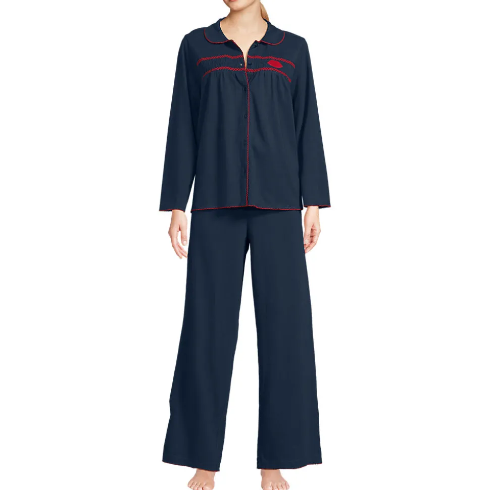 Lands' End x Lulu Guinness Pyjama-Set mit Smok-Details