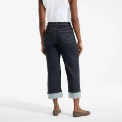 Lands' End x Lulu Guinness Weite Jeans mit Umschlag für Damen