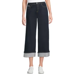 Lands' End x Lulu Guinness Weite Jeans mit Umschlag für Damen