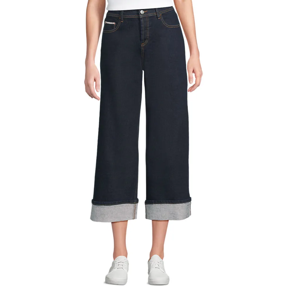 Lands' End x Lulu Guinness Weite Jeans mit Umschlag für Damen