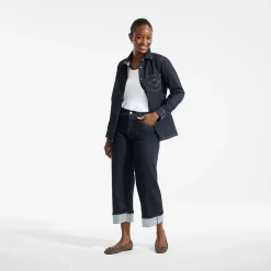 Lands' End x Lulu Guinness Weite Jeans mit Umschlag für Damen