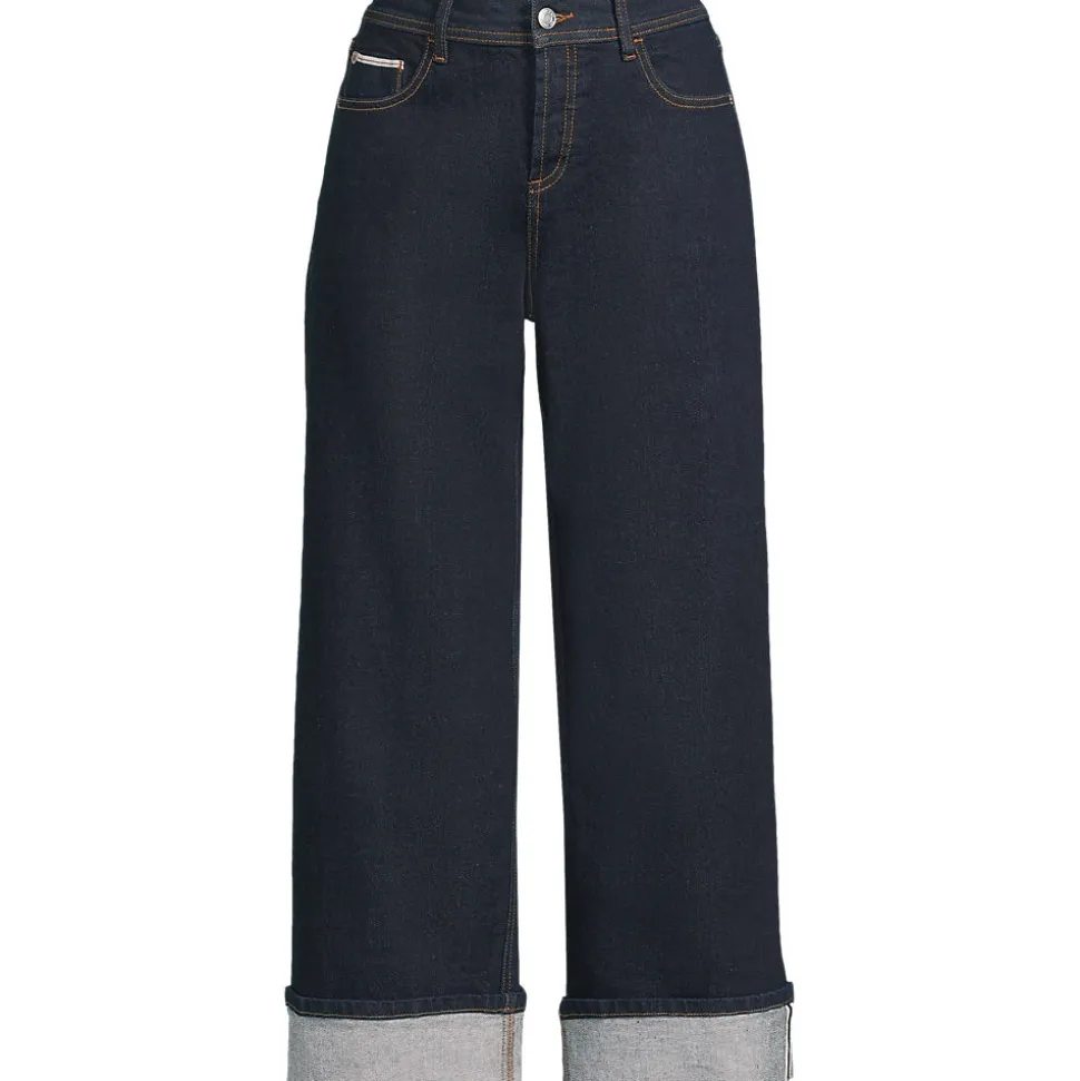 Lands' End x Lulu Guinness Weite Jeans mit Umschlag für Damen