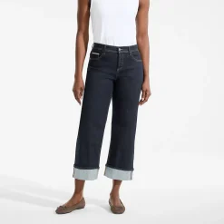 Lands' End x Lulu Guinness Weite Jeans mit Umschlag für Damen