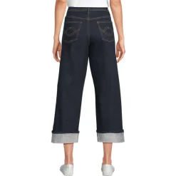 Lands' End x Lulu Guinness Weite Jeans mit Umschlag für Damen