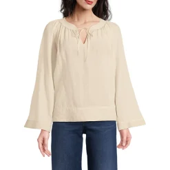Langarm-Bluse aus Voile für Damen