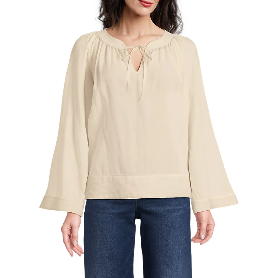 Langarm-Bluse aus Voile für Damen