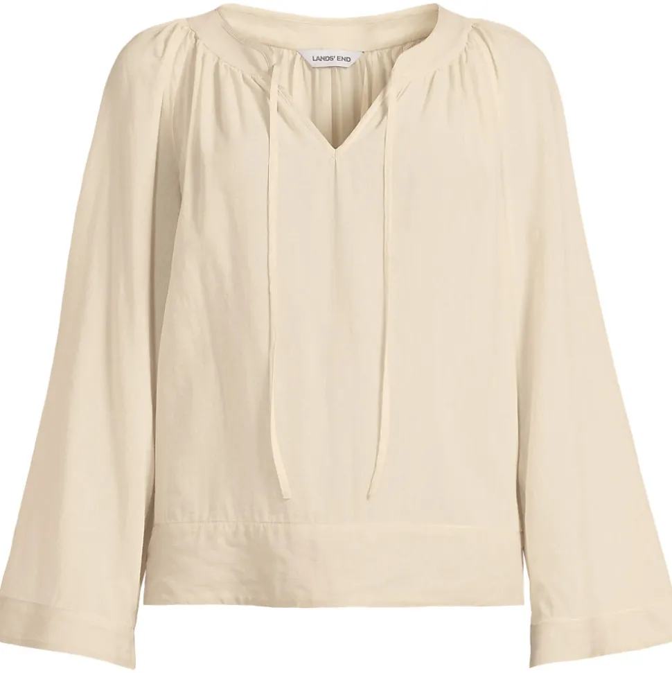 Langarm-Bluse aus Voile für Damen