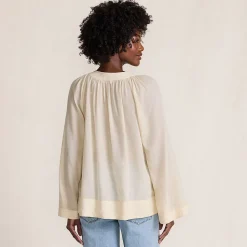 Langarm-Bluse aus Voile für Damen