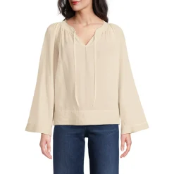 Langarm-Bluse aus Voile für Damen