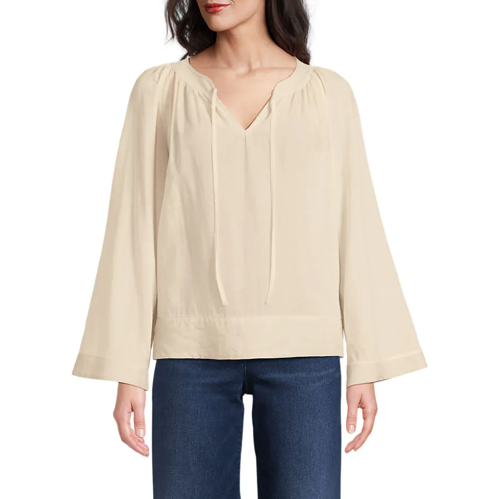 Langarm-Bluse aus Voile für Damen