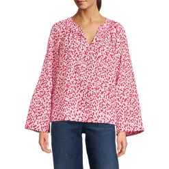 Langarm-Bluse aus Voile für Damen