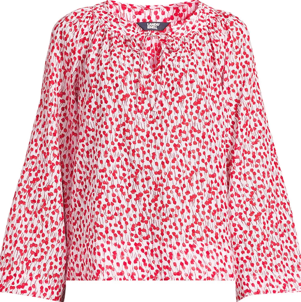 Langarm-Bluse aus Voile für Damen
