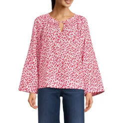 Langarm-Bluse aus Voile für Damen