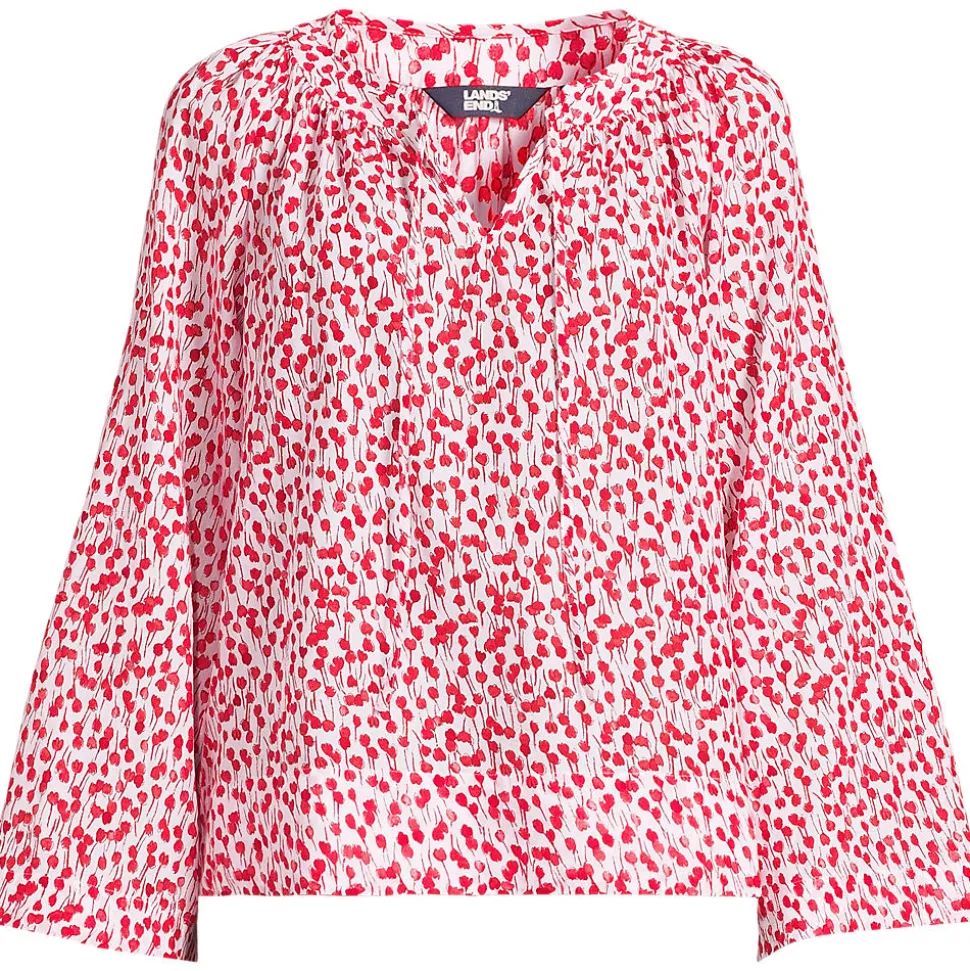 Langarm-Bluse aus Voile für Damen