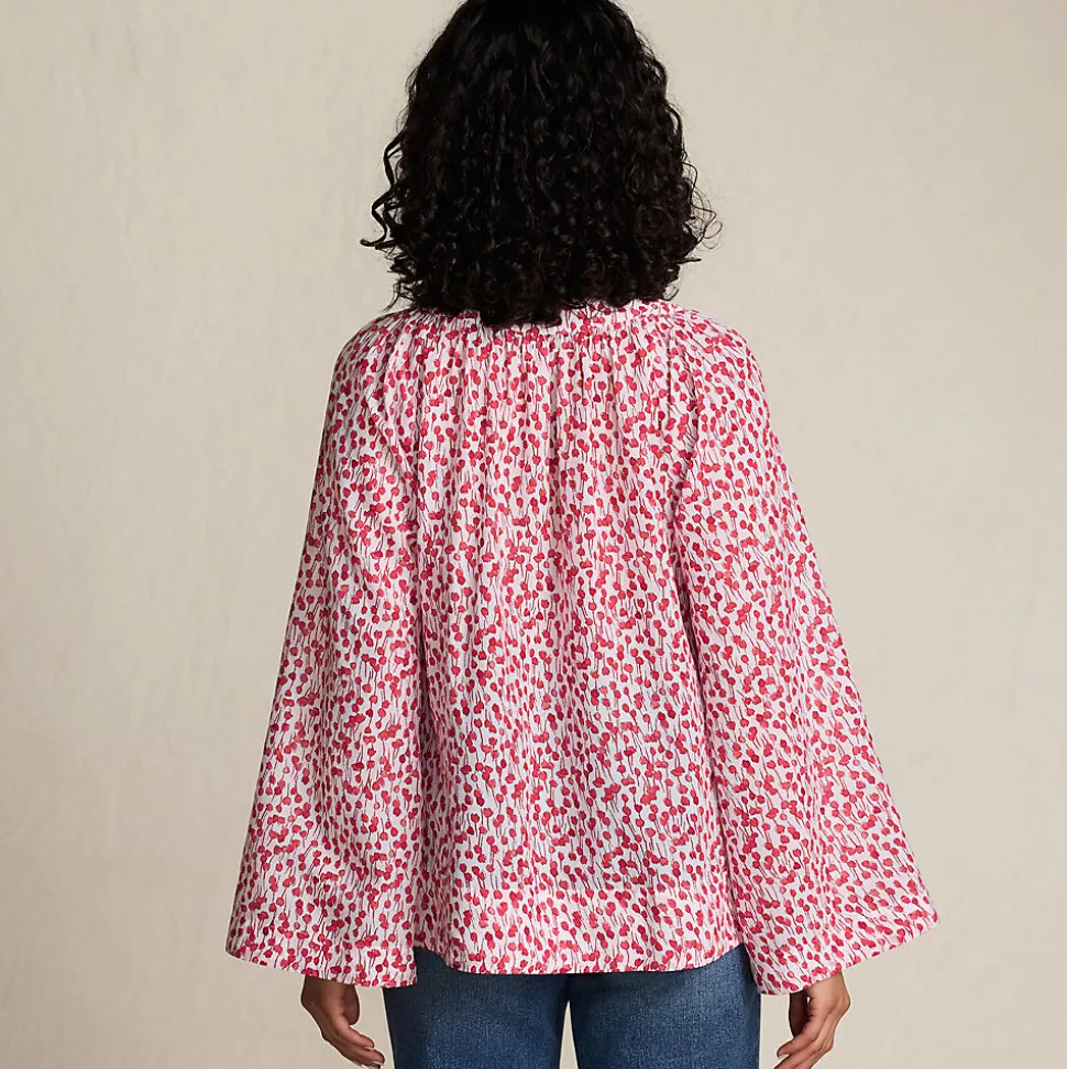 Langarm-Bluse aus Voile für Damen