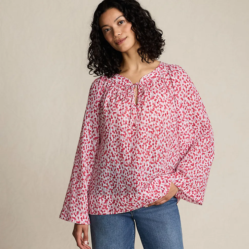 Langarm-Bluse aus Voile für Damen