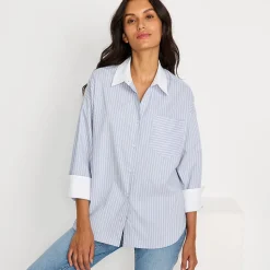 Langarm-Hemdbluse für Damen