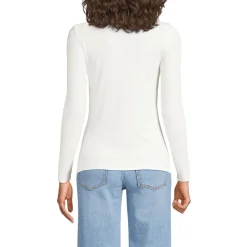 Langarm-Henleyshirt aus Ripp-Jersey für Damen