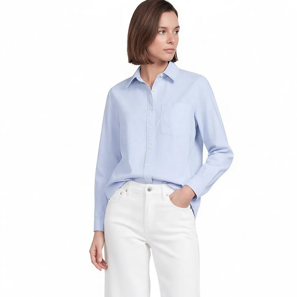 Langarm Oxford-Hemdbluse für Damen