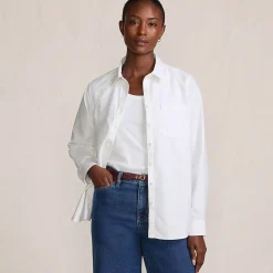 Langarm Oxford-Hemdbluse für Damen